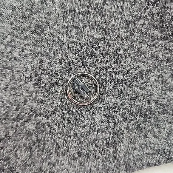 Adrienne Vittadini 2XL Grey Crystal Studded Round Neck Sweater Gathered Sleeve - Picture 6 of 9